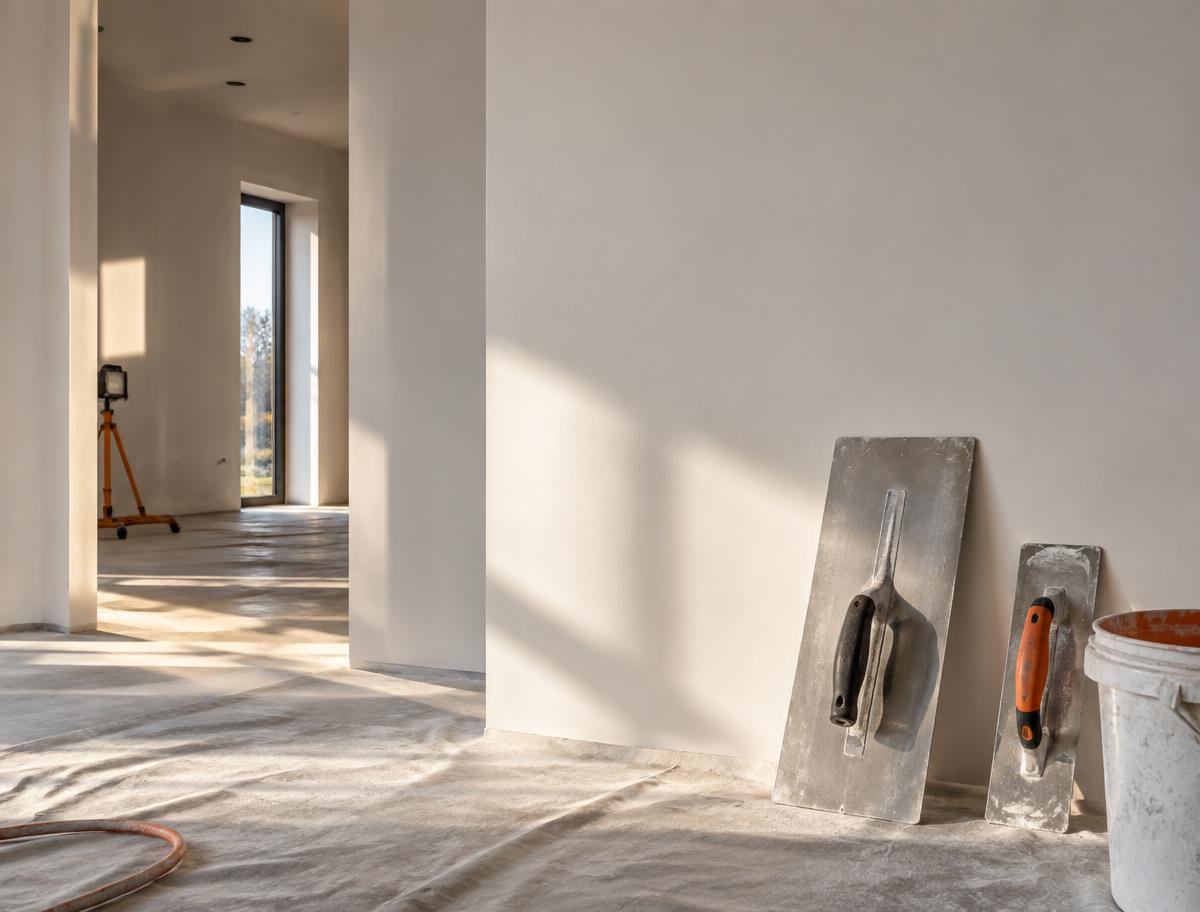 Neu verspachtelte Trockenbauwand in Bad Neuenahr-Ahrweiler